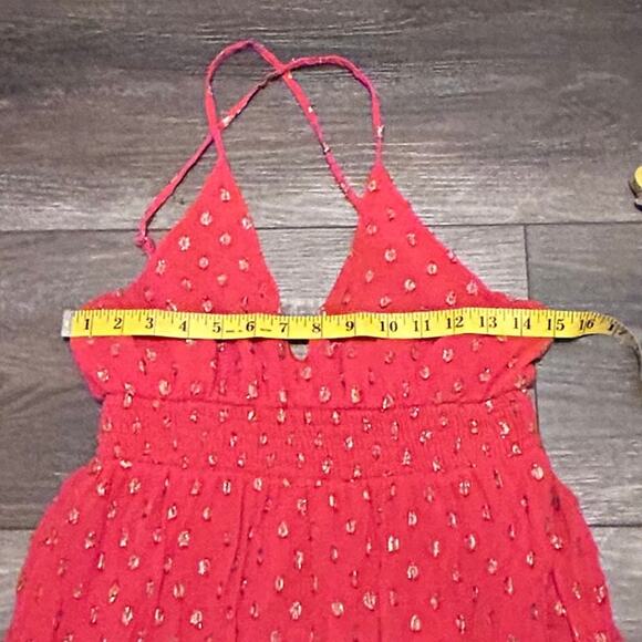 En Creme Halter Strappy Maxi Dress Orange, Size Small - Picture 8 of 9